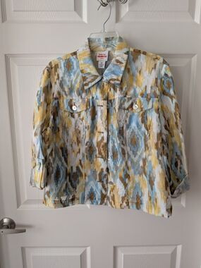 Ruby Rd. Printed Button Jacket